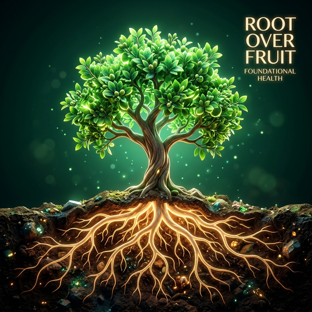 Root over Fruit tree with strong foundation